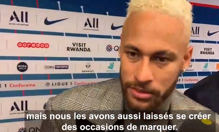 Neymar explique que le PSG peut jouer dans n'importe quel système et évoque son « affection immense » avec les supporters