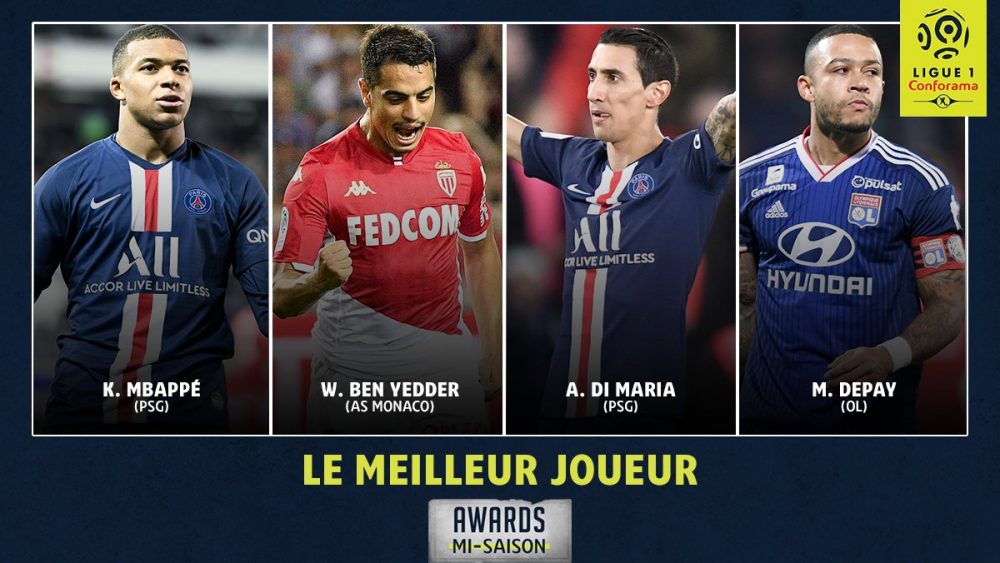 Mbappé et Di Maria nominés pour le titre de meilleur joueur de la première moitié de saison 2019-2020