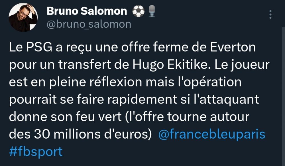 Mercato Une offre d Everton pour Ekitike de nouveau évoquée