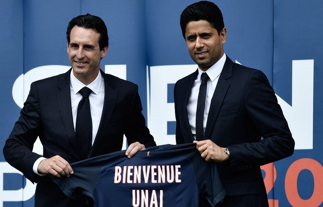 Unai Emery et Nasser Al Khelaifi présentation PSG juillet 2016