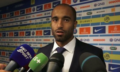 Lucas Moura zone mixte PSG