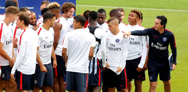 Entrainement PSG avec Unai Emery