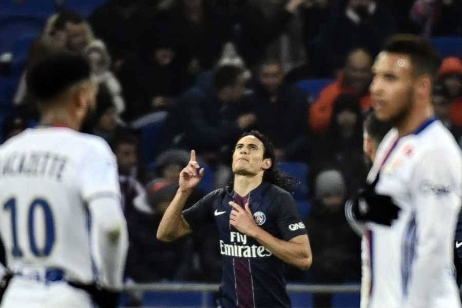 Edinson Cavani doublé OL/PSG