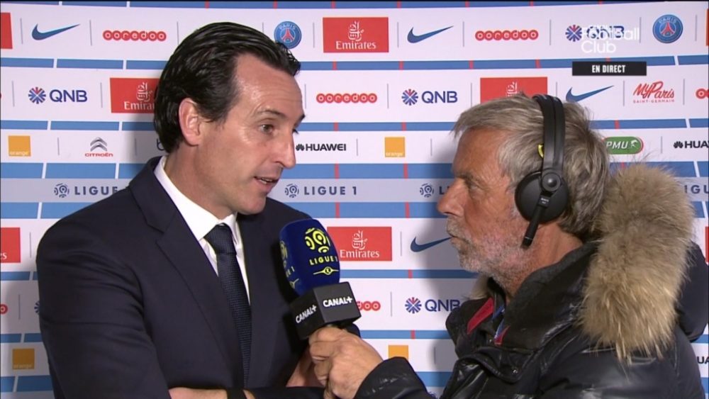 Unai Emery zone mixte PSG/Rennes