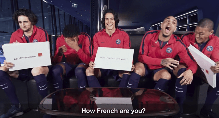 Cavani joue au How French Are You avec Nkunku, Kurzawa, Mbappé et Rabiot