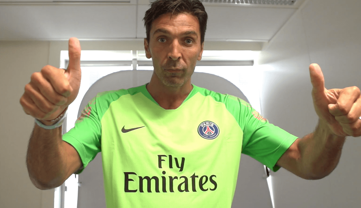 Des images du premier entraînement de Buffon au PSG