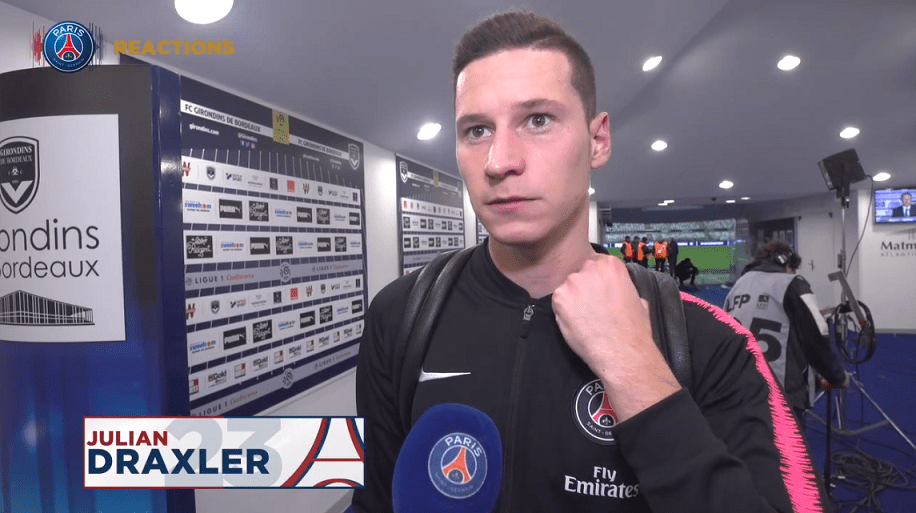 Bordeaux/PSG - Draxler "Nous n'étions pas à 100%... Nous aurions peut être pu obtenir un ou deux pénalty "