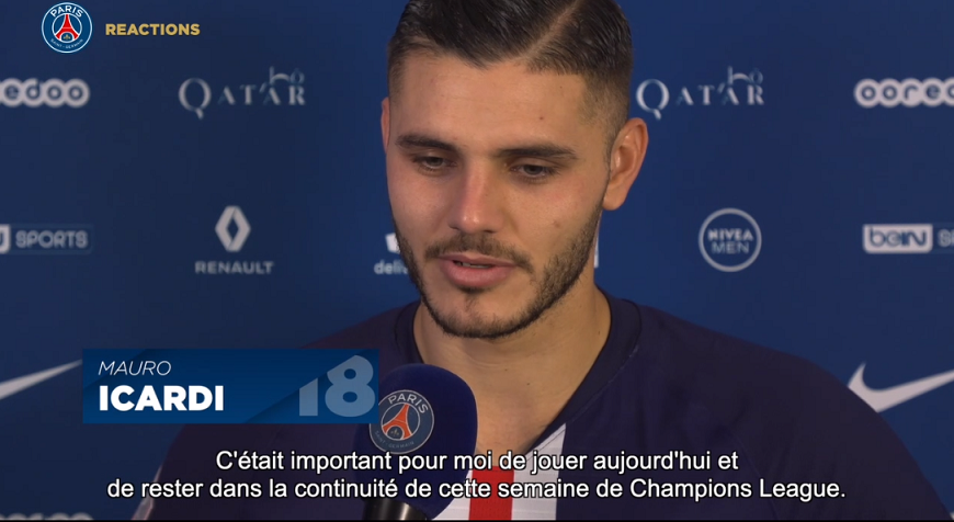 Icardi "C’était très important pour moi d’enchaîner après le match de Champions League"