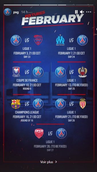 Les images du PSG ce mardi: Calendrier du PSG en février, conférence et