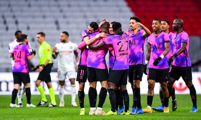 Célébration but Mbappé Lyon/PSG