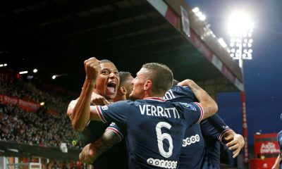 brest/PSG joie célébration mbappe