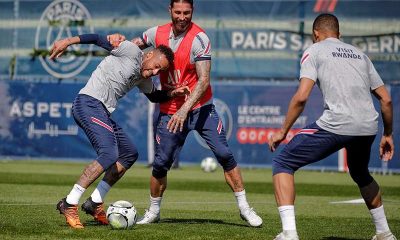 neymar + ramos entrainement psg