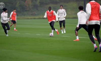 Des extraits de l'entraînement du PSG mardi avec la nouvelle collection