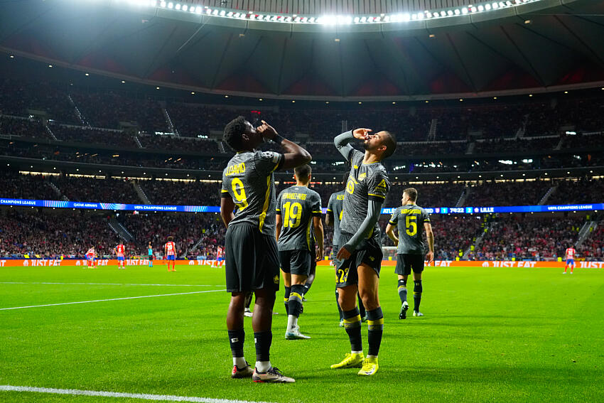 Célébration victoire Lille vs Atletico Madrid