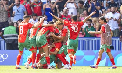 Célébration but Maroc foot