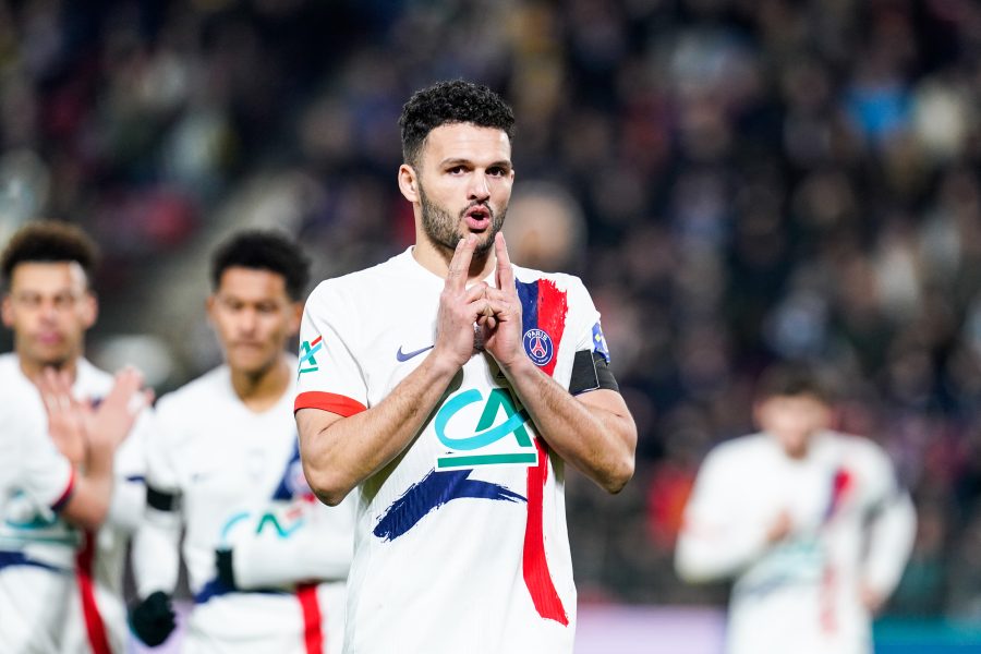 Goncalo Ramos célébration but Saint-Brieuc/PSG